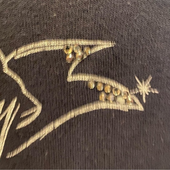 PURE T Women Navy Maternity ‘June Baby’ Rhinestone Short Sleeve Top Size 1 (Sml) - Picture 4 of 9